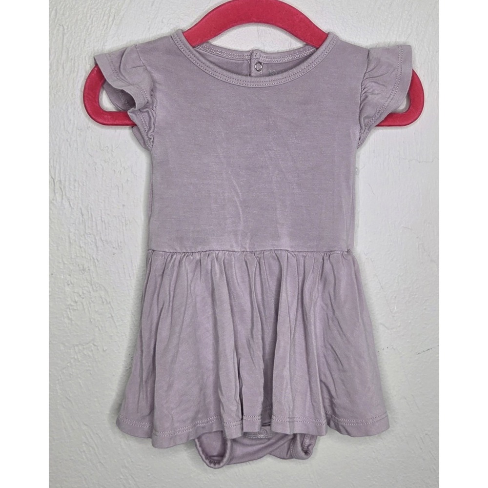 Kyte Baby Bamboo Twirl Bodysuit Dress Size 3-6 Months Baby Purple Soft Stretch